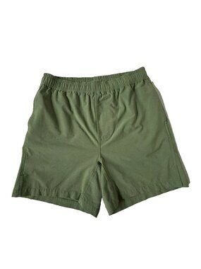 Myles Mens S 6" Inseam Lined Shorts Green Trunk Athletic Gray Liner Pull On Swim